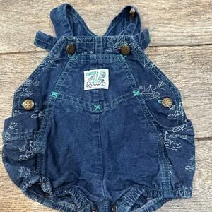 Vintage Osh Kosh Vestbak‎ Nautical overalls romper made in USA 3/6 months